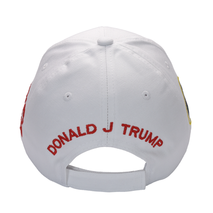 Trump 2028 Cap with Presidential Seal – Embroidered White MAGA Hat, Adjustable Dad Cap
