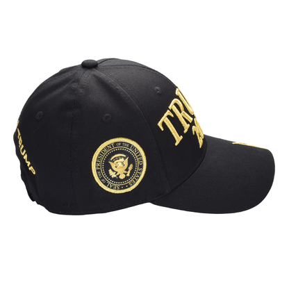 Trump 2028 Cap with Presidential Seal – Embroidered Black MAGA Hat, Adjustable Dad Cap