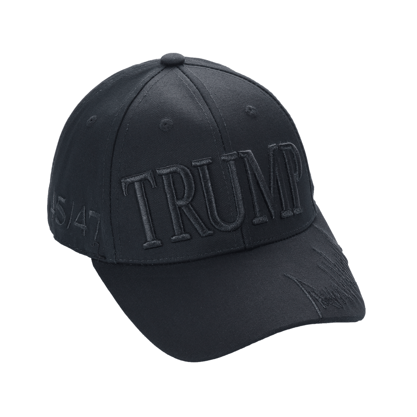 Trump Blackout Cap – Subtle Stealth MAGA Hat, All-Black Dad Hat with Discreet 45/47 Embroidery