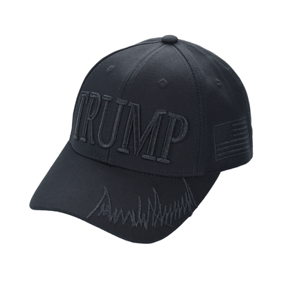Trump Blackout Cap – Subtle Stealth MAGA Hat, All-Black Dad Hat with Discreet 45/47 Embroidery