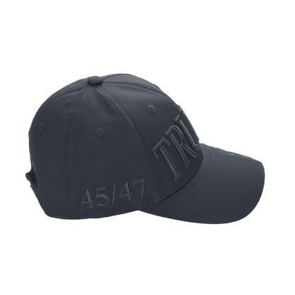 Trump Blackout Cap – Subtle Stealth MAGA Hat, All-Black Dad Hat with Discreet 45/47 Embroidery