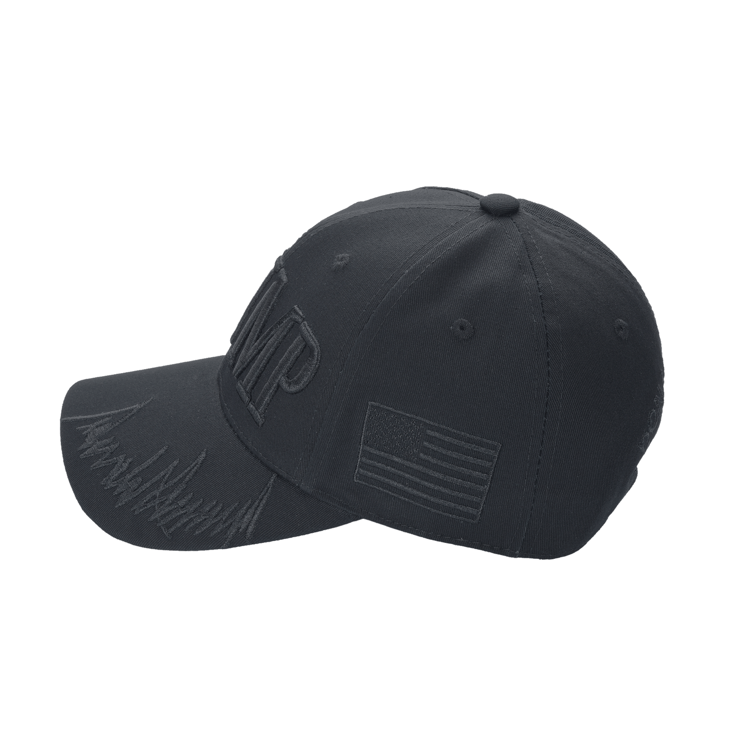 Trump Blackout Cap – Subtle Stealth MAGA Hat, All-Black Dad Hat with Discreet 45/47 Embroidery