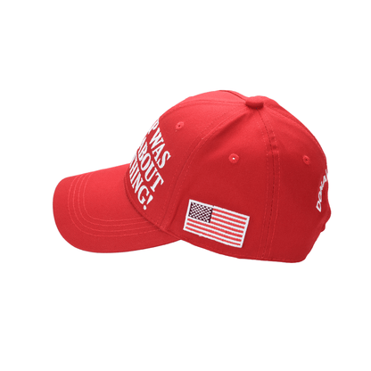 Trump Was Right About Everything Cap – Patriotic Red Embroidered Dad Hat (45/47, USA Flag)