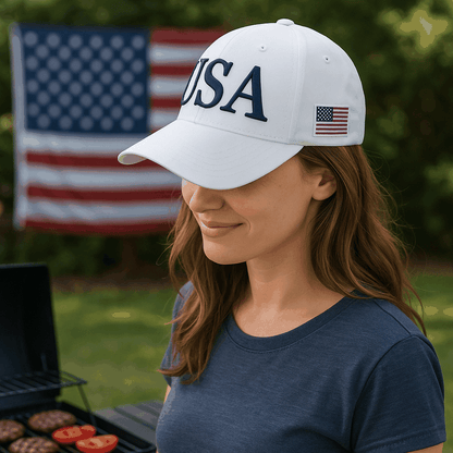 USA Premium Cotton Twill Patriot Cap – American Flag Dad Hat, Embroidered Hat