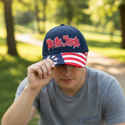 We The People Cap – American Betsy Ross Flag Bill | Patriotic Cotton Twill Cap