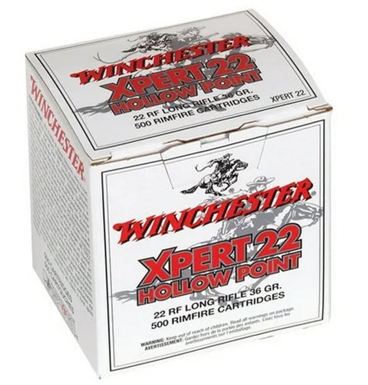 22 Long Rifle, Winchester XPERT22 XpertHV, 36 gr. Lead Hollow Point, 500 per Box