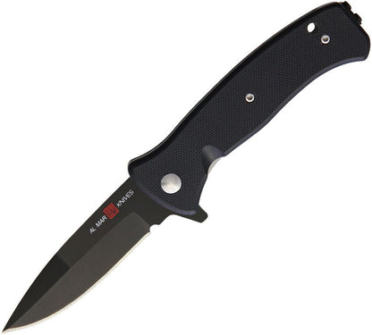 AL MAR SERE 2020 Night G AMK2204 assisted folding knife with black D2 blade and black G10 handle