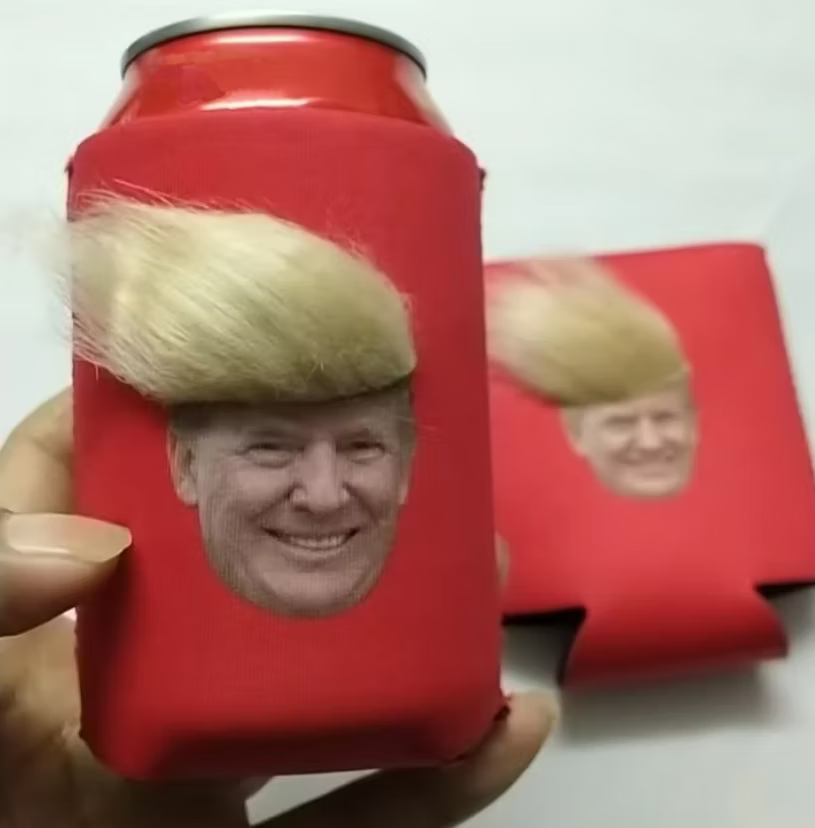 Trump Hair Koozie In Red