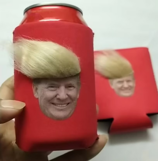 Trump Hair Koozie In Red