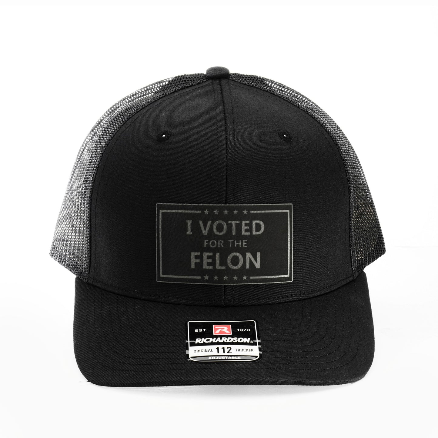 I Voted For The Felon Leather Patch Cap 02