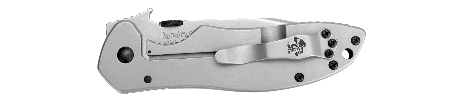 Kershaw CQC-7K 6034T Emerson folding knife closed showing reversible pocket clip