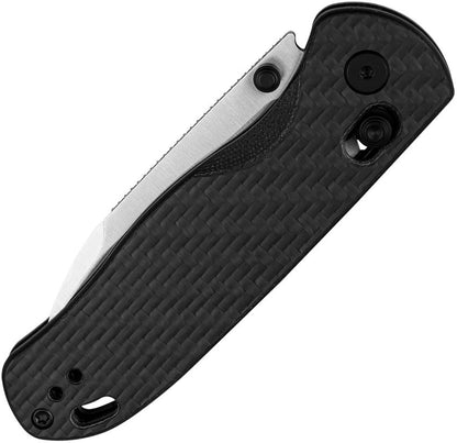 Kizer Drop Bear V3619A3 folding knife closed showing black 3K carbon fiber handle and Clutch Lock