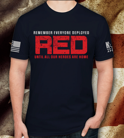 Remember Everyone Deployed (R.E.D.) - Until All Our Heroes Are Home, Short Sleeve, Navy