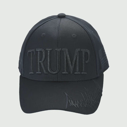 Trump Blackout Cap – Subtle Stealth MAGA Hat, All-Black Dad Hat with Discreet 45/47 Embroidery