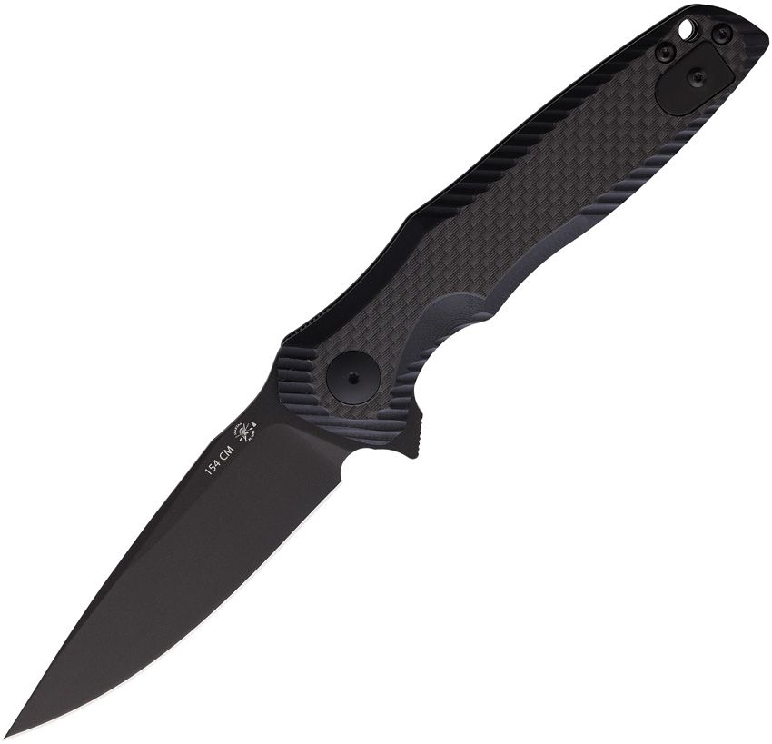 Spartan Blades POROS folding knife with black 154CM blade and carbon fiber G-10 composite handle