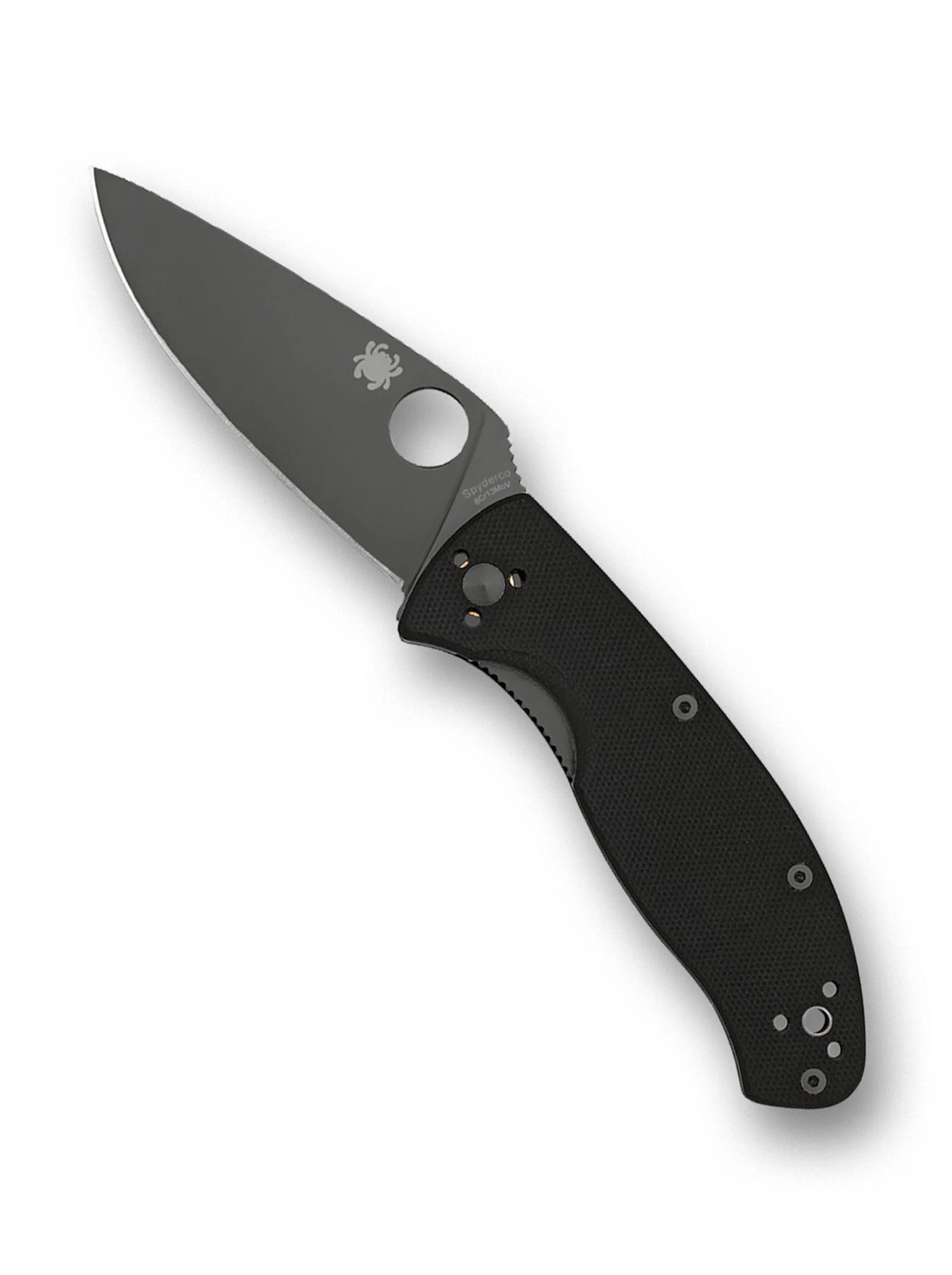 Spyderco Tenacious C122GBBKP folding knife with black 8Cr13MoV blade and black G-10 handle