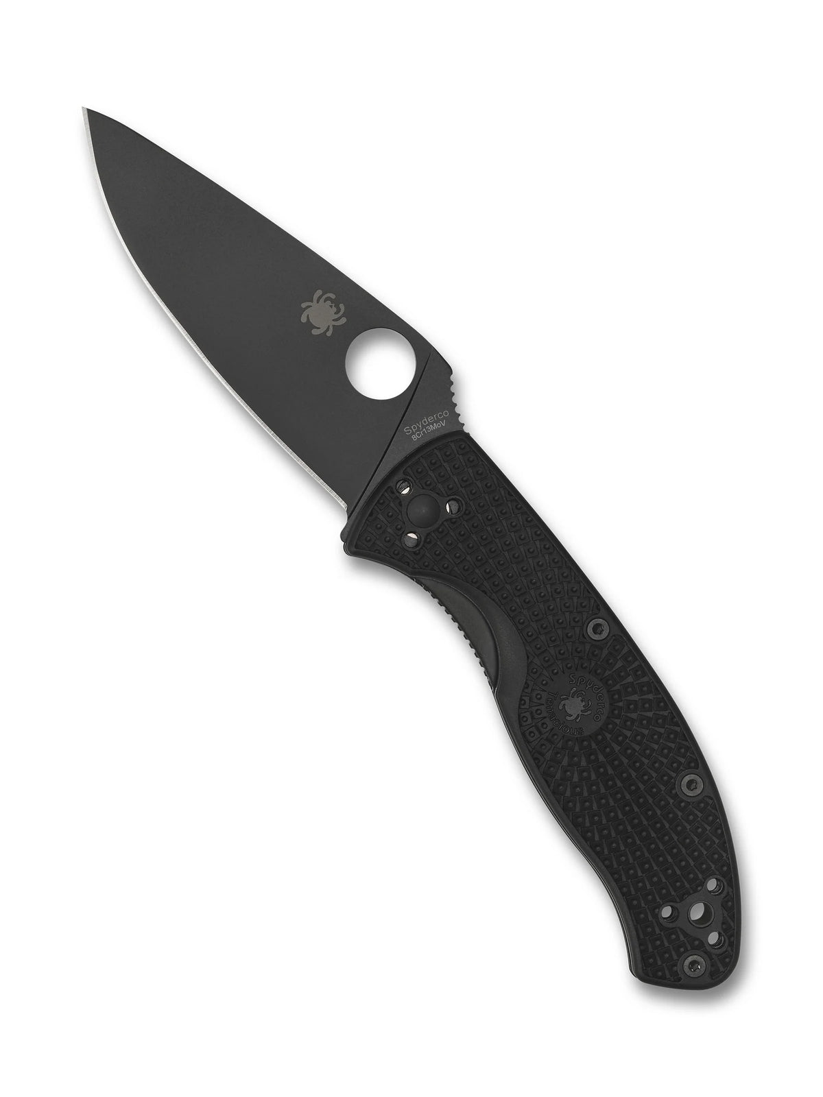 Spyderco Tenacious Lightweight C122PBBK folding knife with black 8Cr13MoV blade and black FRN handle